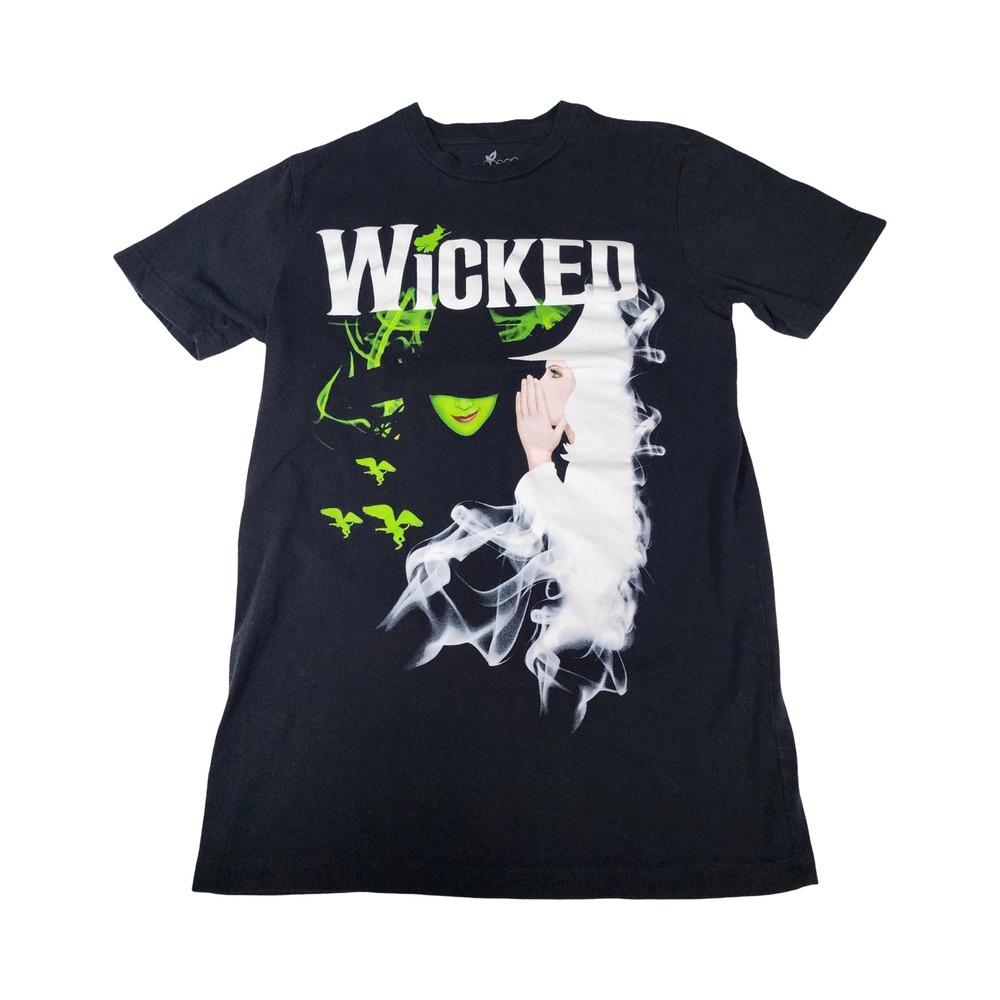 Wicked The Musical Broadway Graphic T-Shirt Black Elphaba Glinda Mens Small